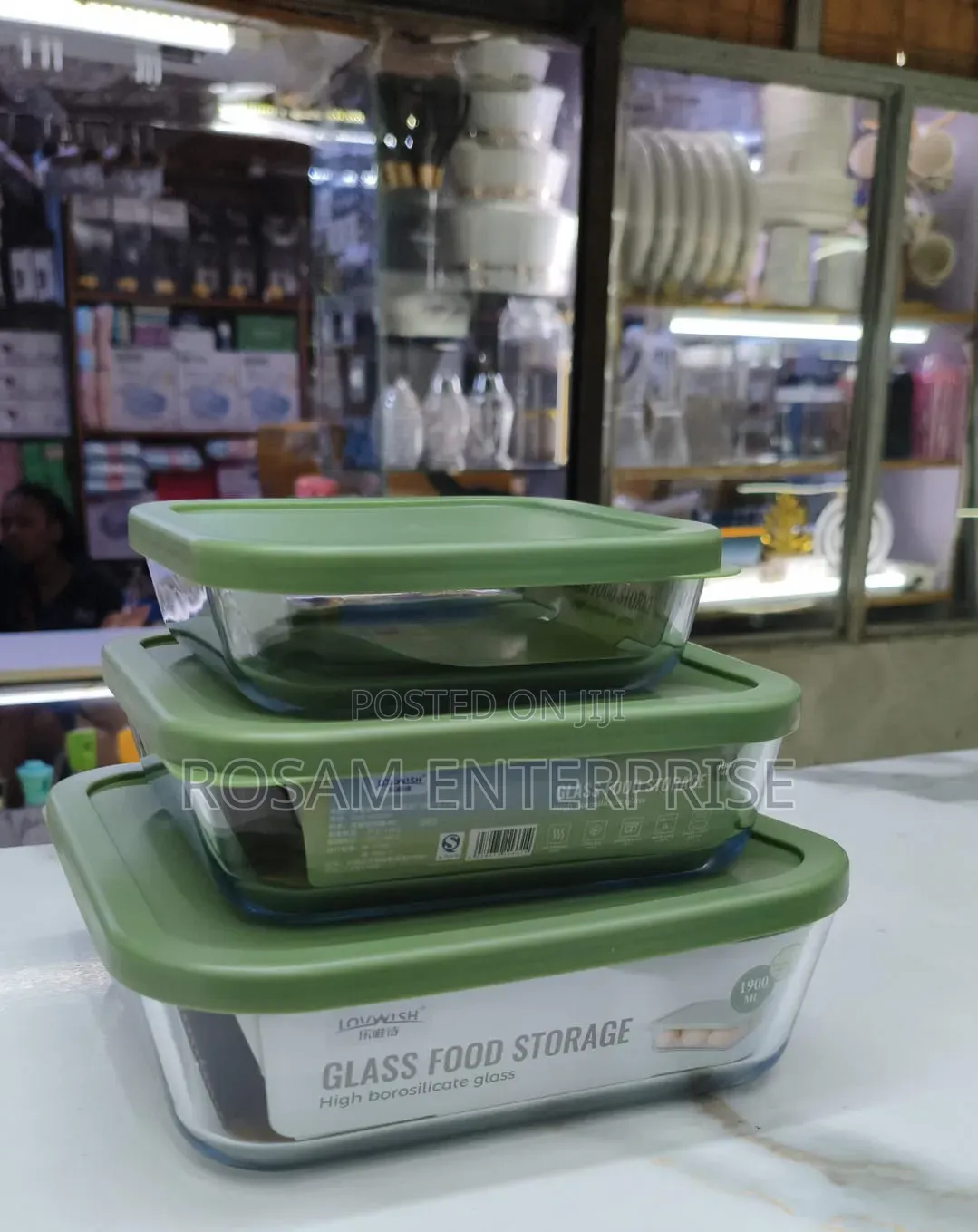 Square 3Pc Glass Food Storage Containers