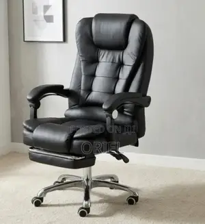 Office Chair : Office Leather Chair With Padded Footrest