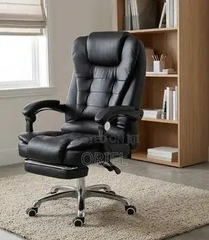 Office Chair : Office Leather Chair With Padded Footrest