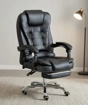 Office Chair : Office Leather Chair With Padded Footrest