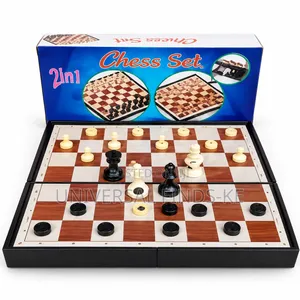 2 in 1 Chess Checkers Game Board Classic Family Indoor Strategy Game