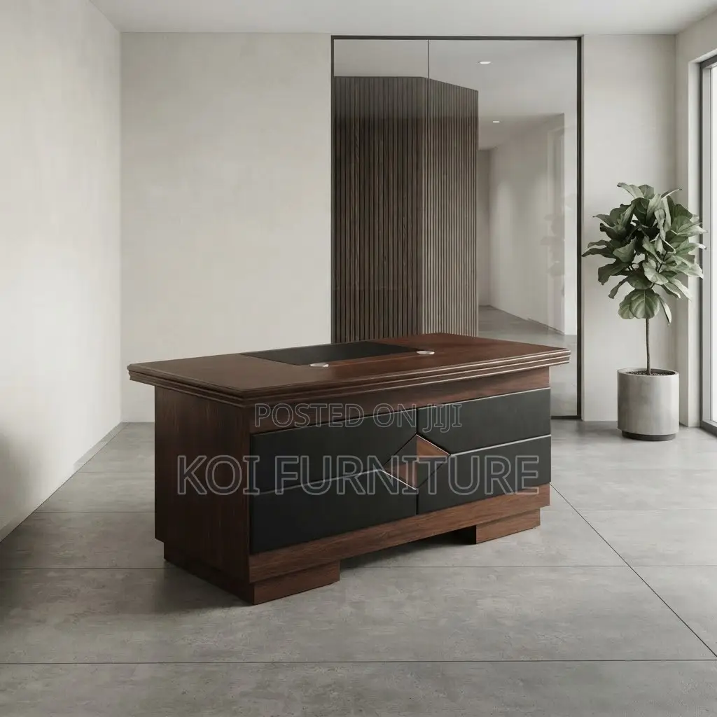 Office Desk; 1.4 Meter Executive Modern Mahogany Home Office Desk