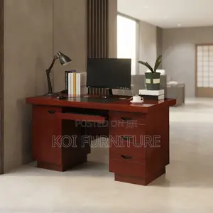 Office Desk; 1.4 Meter Executive Modern Mahogany Home Office Desk