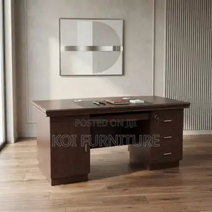 Office Desk; 1.4 Meter Executive Modern Mahogany Home Office Desk
