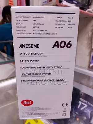 New Itel A06 64 GB Black