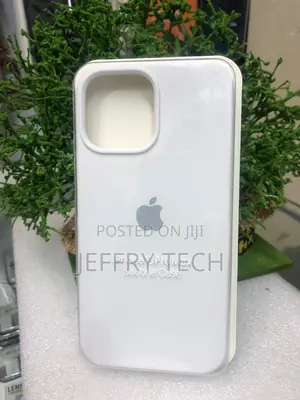 Clean White Silicone Case for iPhone 13 Pro Max Featuring Apple Logo