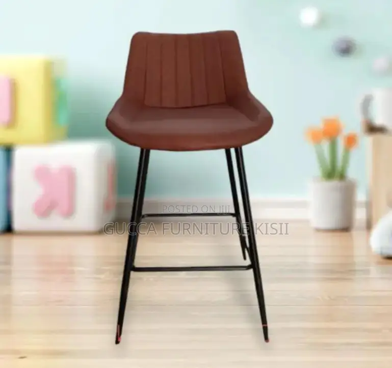 Metal Frame Leather Bar Stool