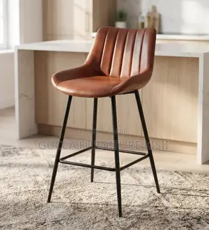 Metal Frame Leather Bar Stool