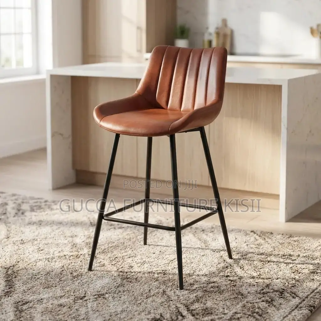 Metal Frame Leather Bar Stool