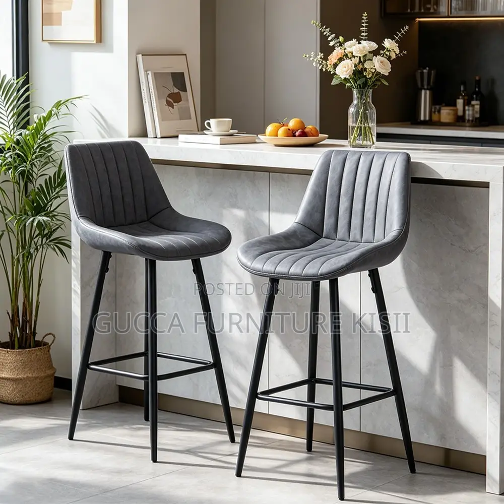 Metal Frame Leather Bar Stool