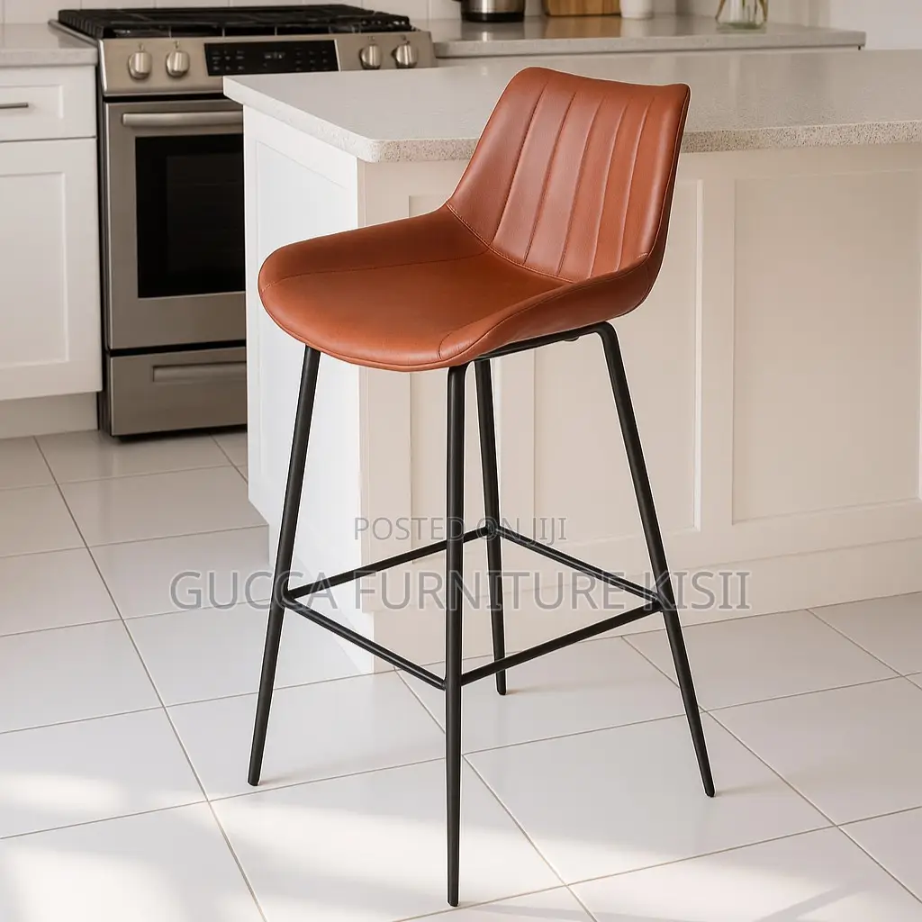 Metal Frame Leather Bar Stool