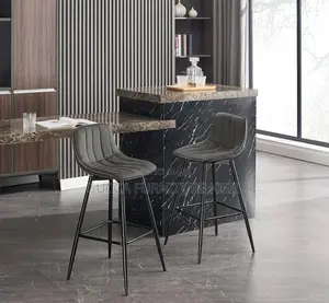 Metal Frame Leather Bar Stool