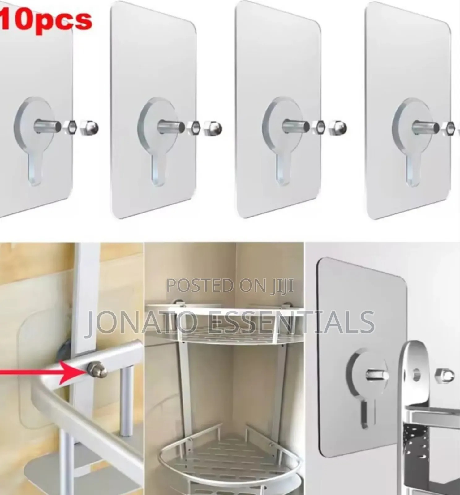 10 PCS Adhesive Screw Wall Hooks Heavy Duty Self Adhesive Nails