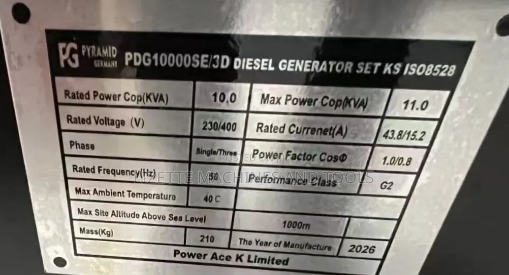 Pyramid 11kva Dual Phase Diesel Generator