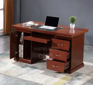 Office Desk : 1.2M Mahogany Desk With Drawers and Cupboard