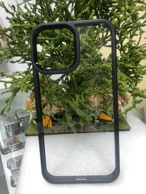 Transparent Case With a Black Silicone Bumper for iPhone 13 Pro