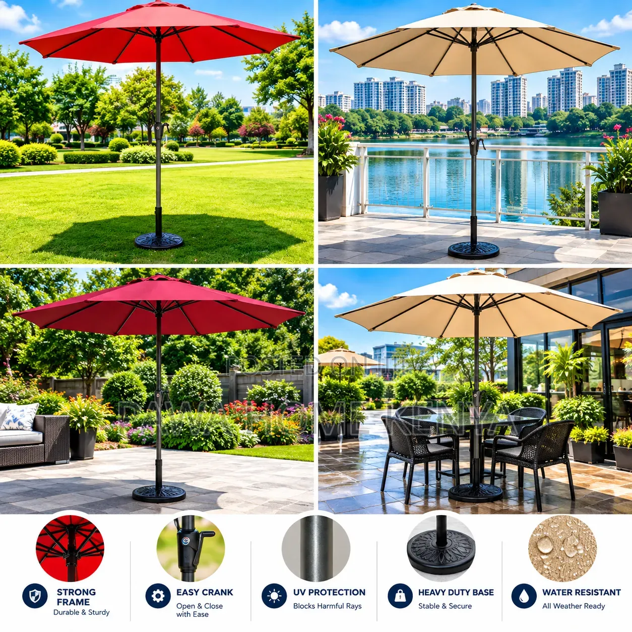 2.7M Parasol Replaceable Cloth Garden Umbrella
