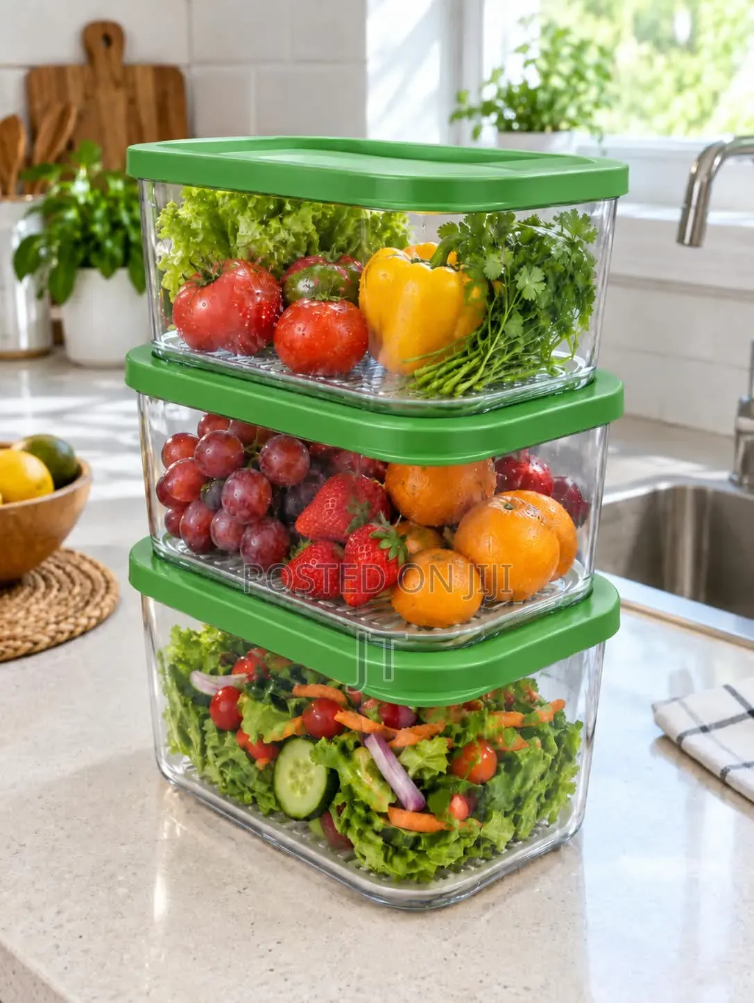 3 PCS Glass Food Storage Container (750ml)