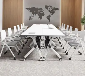 Office Table : 1.2M White Foldable Conference Table
