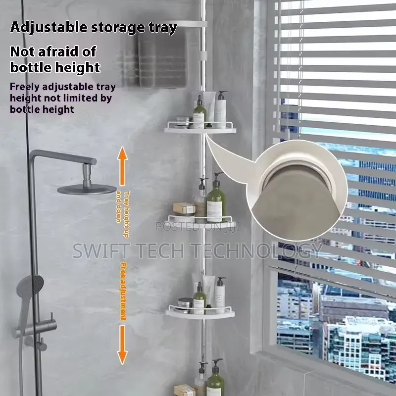 4 Tier Adjustable Telescopic Multi-Corner Shelf