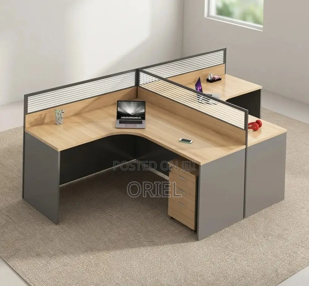 Office Workstation : Curved Office Workstation for 2 People