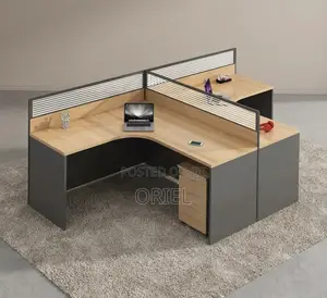 Office Workstation : Curved Office Workstation for 2 People