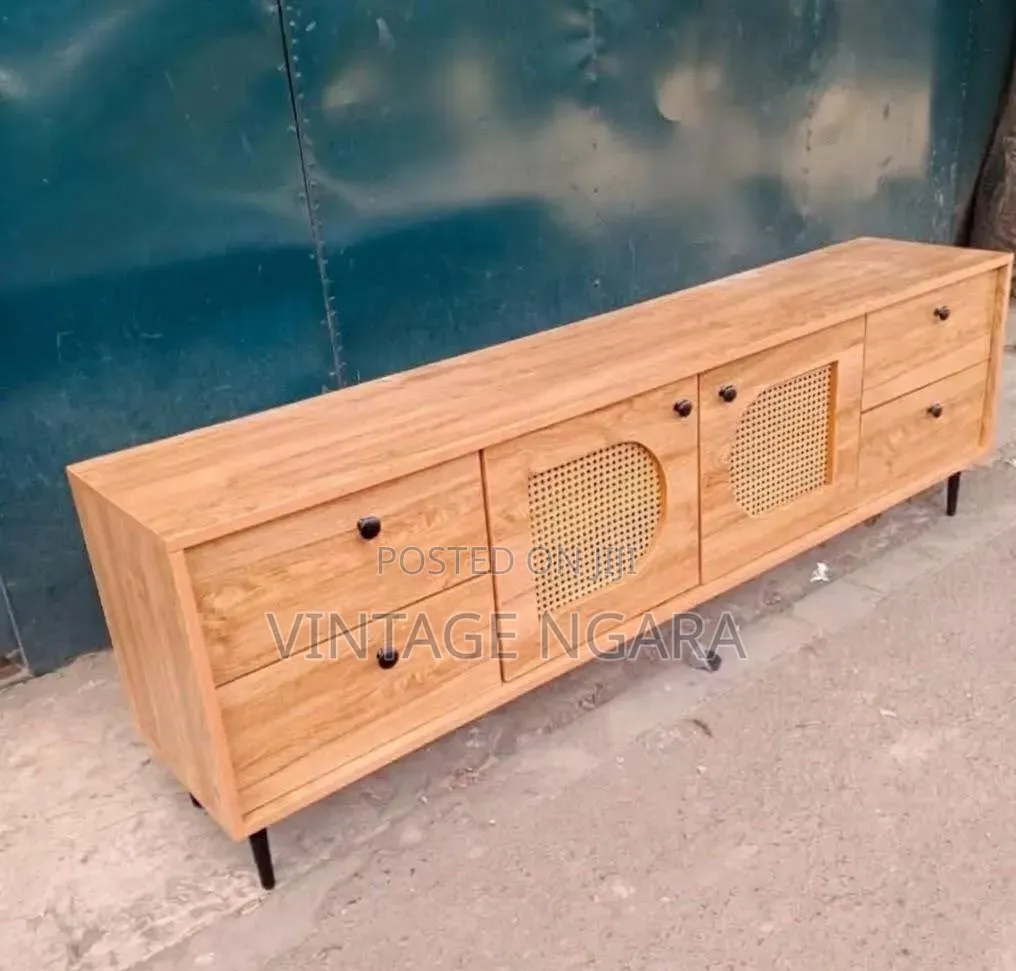 Spacious 6 Feet Wooden TV Stand