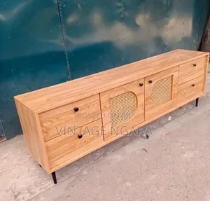 Spacious 6 Feet Wooden TV Stand