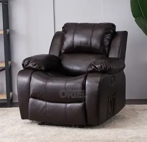 Office Sofa : 1-Seater Brown Leather Recliner Home Offiec Sofa