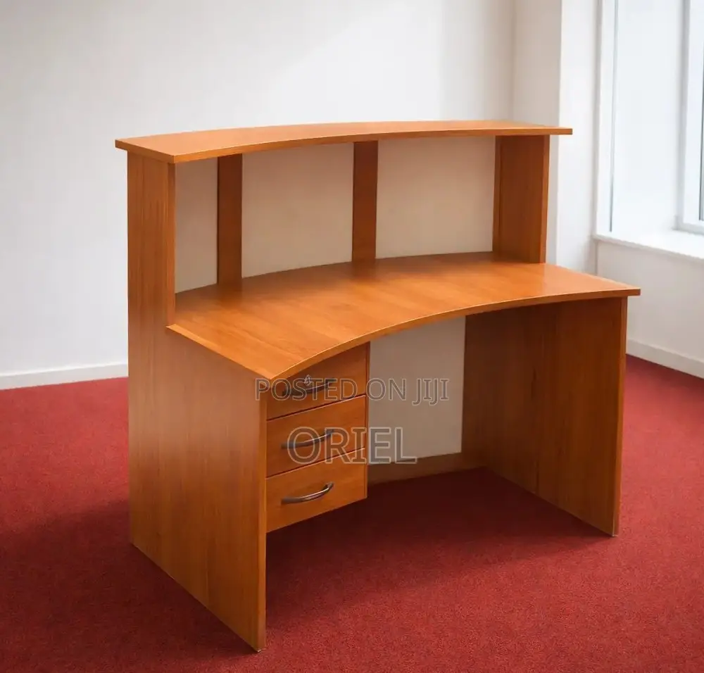 Office Reception Desk : 140CM Curved Reception Table