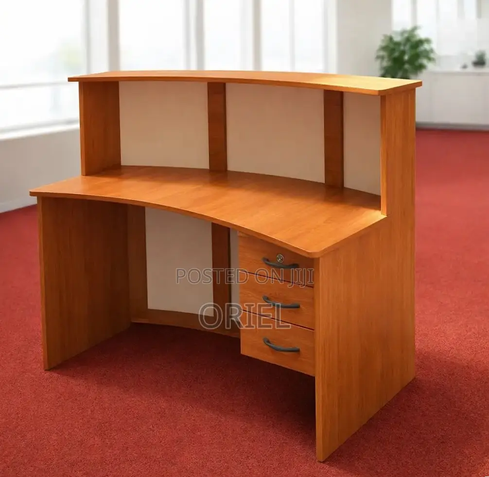 Office Reception Desk : 140CM Curved Reception Table