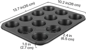 Nonstick 12 Hole Cupcakes Baking Tin Cup Cake Mould