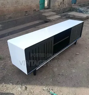 Mordern 6feet Black and White TV Stand Unit