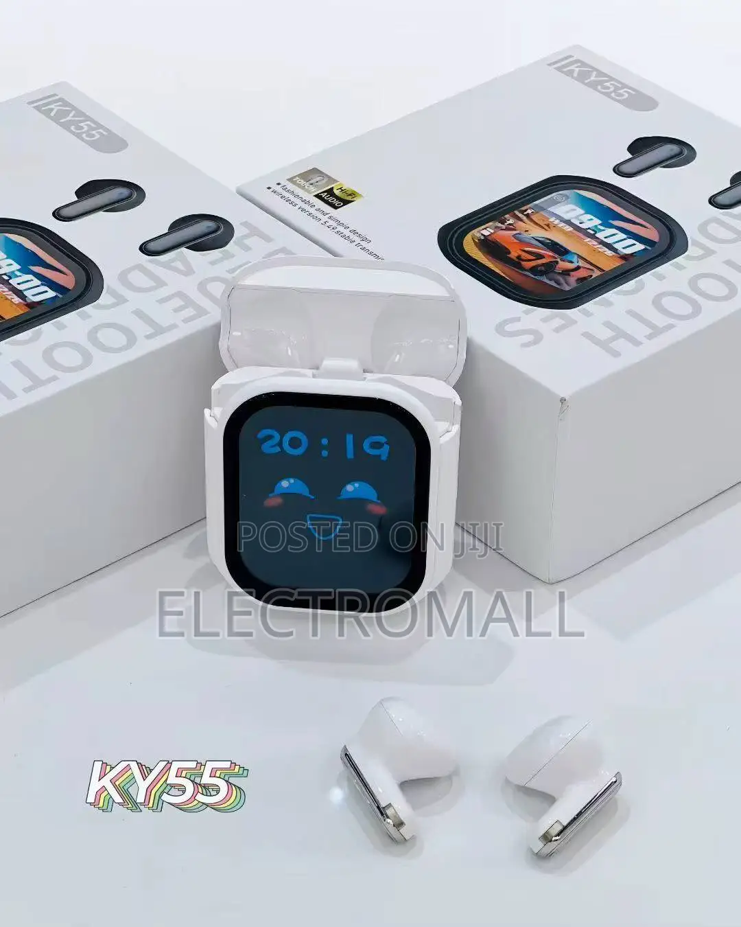 KY55 TWS Wireless Earbuds With Smart Touch Screen Charging Case
