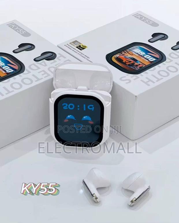KY55 TWS Wireless Earbuds With Smart Touch Screen Charging Case