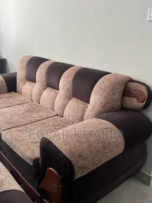 Clean 5-Seater Sofa Set + Solid Wood Coffee Table