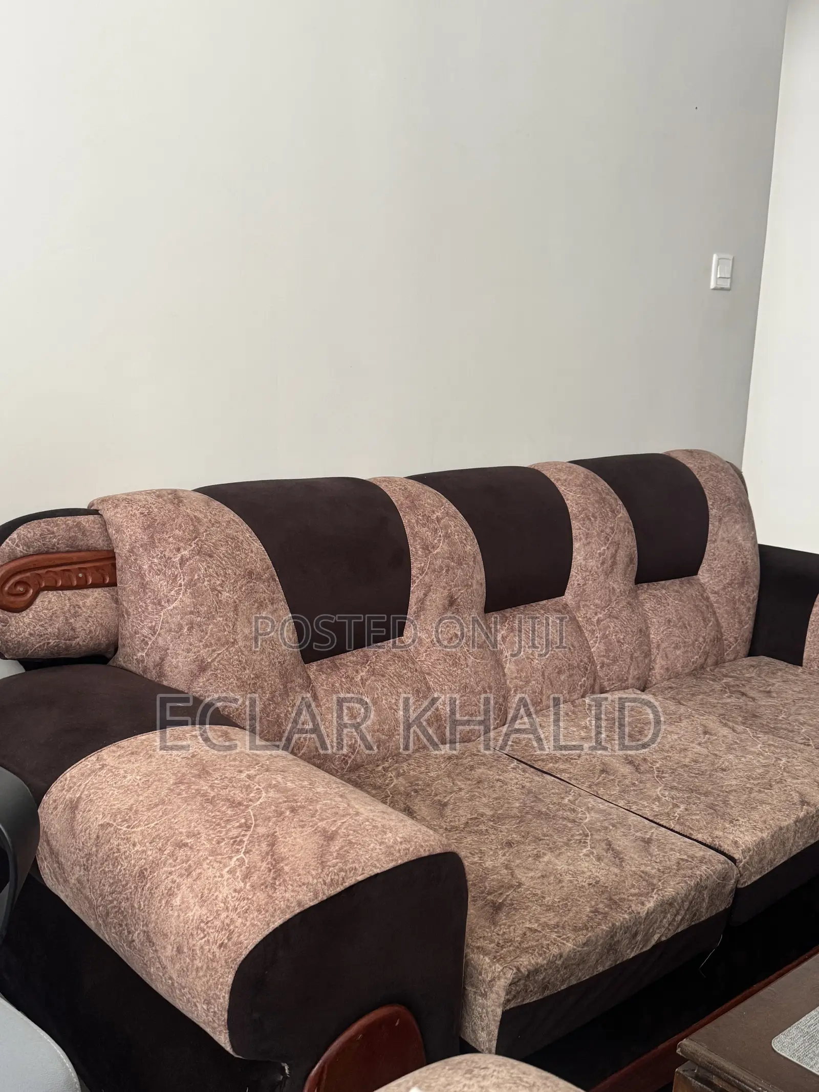 Clean 5-Seater Sofa Set + Solid Wood Coffee Table