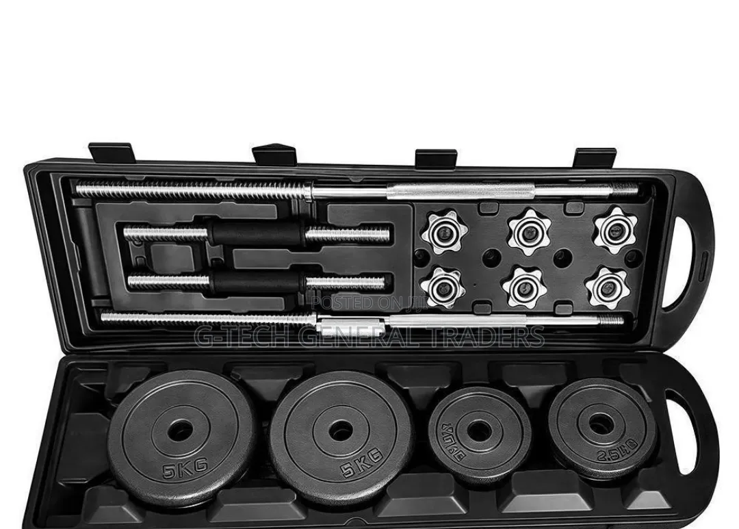 50kg Adjustable Cast-Iron Barbell and Dumbbell Set