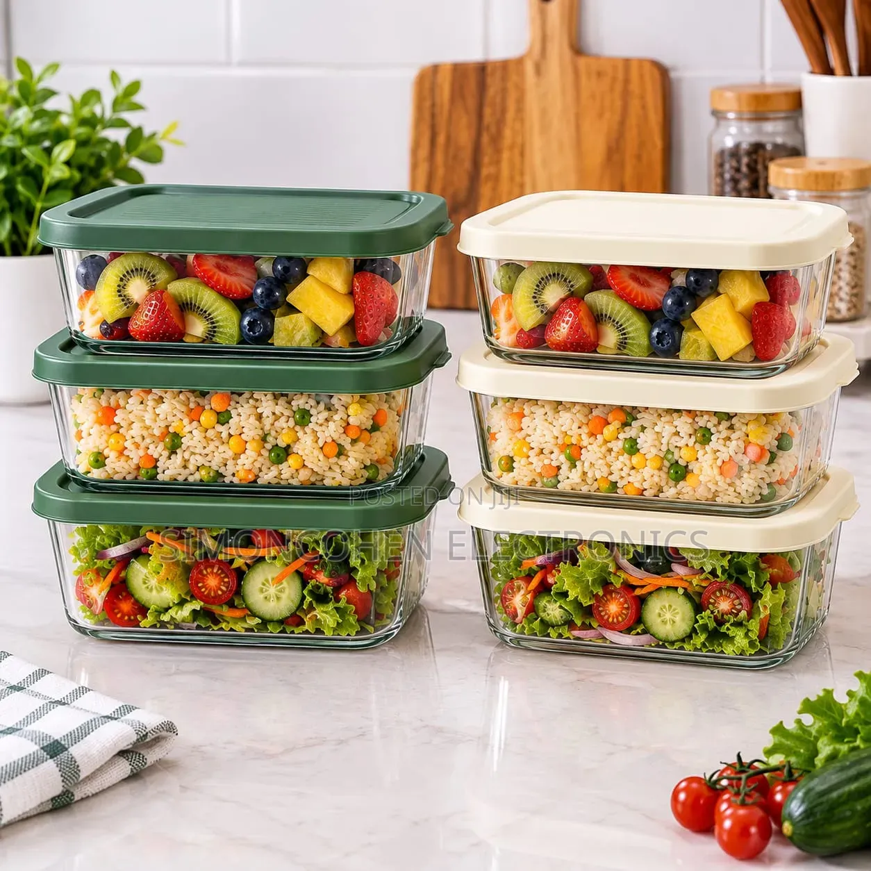 3 PCS Glass Food Storage Containers