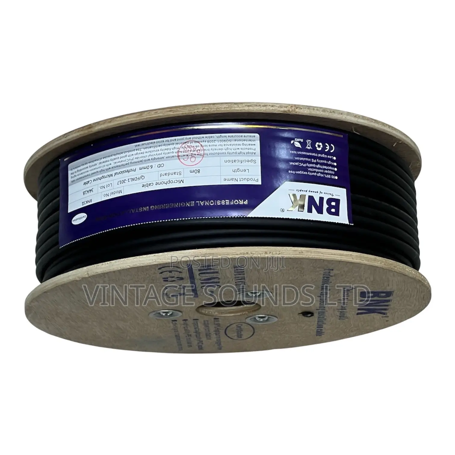 BNK 80M Heavy-Duty Mic Cable for Church Studio Installations