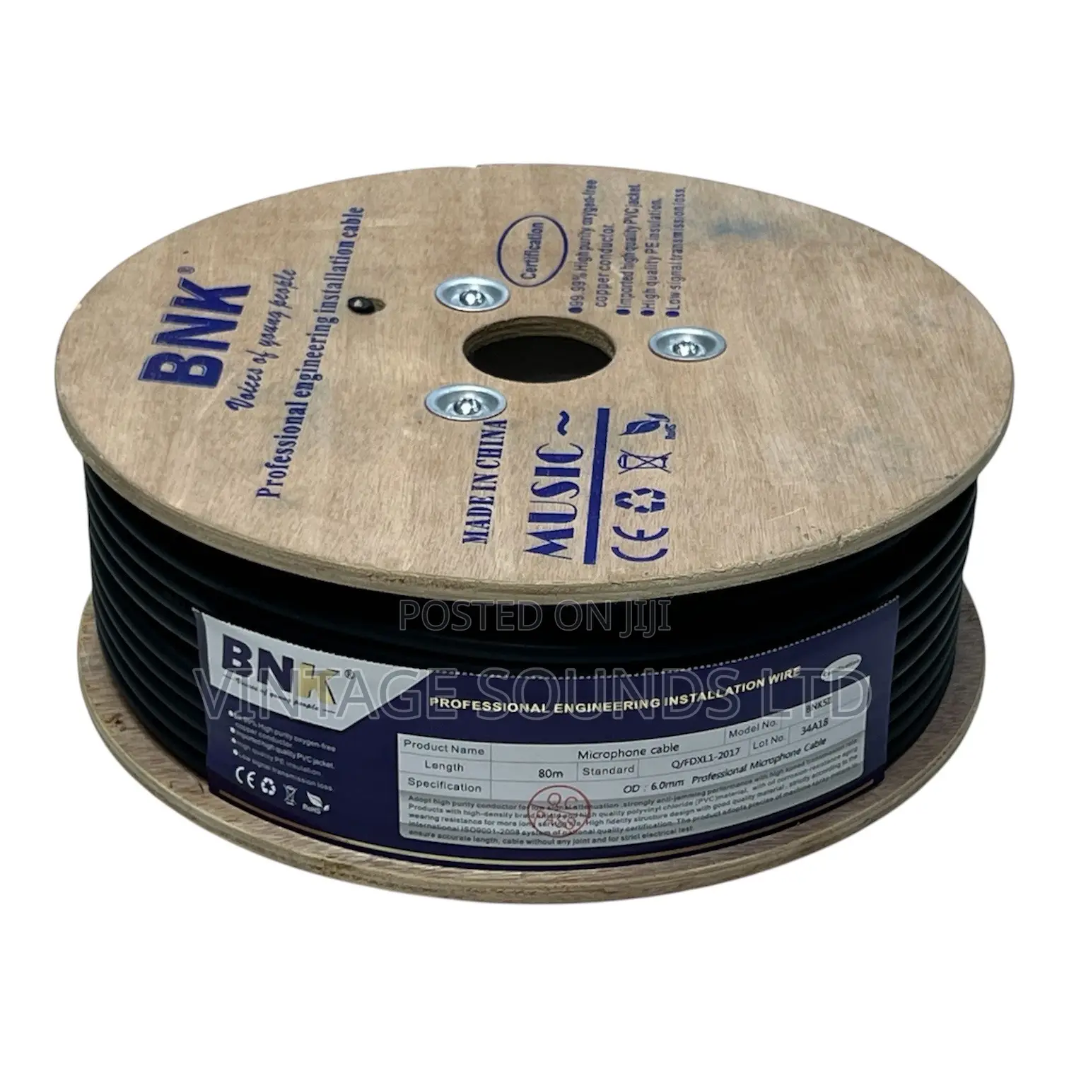 BNK 80M Heavy-Duty Mic Cable for Church Studio Installations
