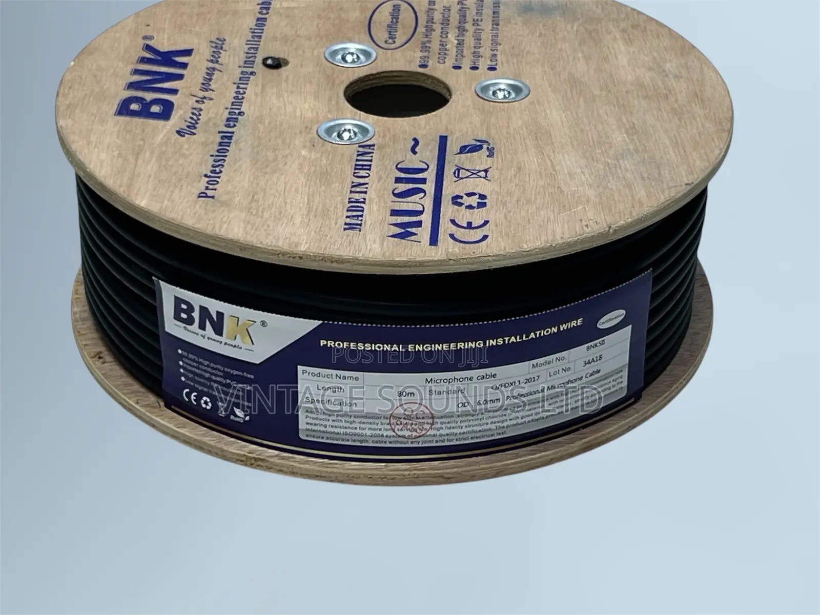 BNK 80M Heavy-Duty Mic Cable for Church Studio Installations