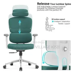 Office Chair; Green Orthopedic Office Seat