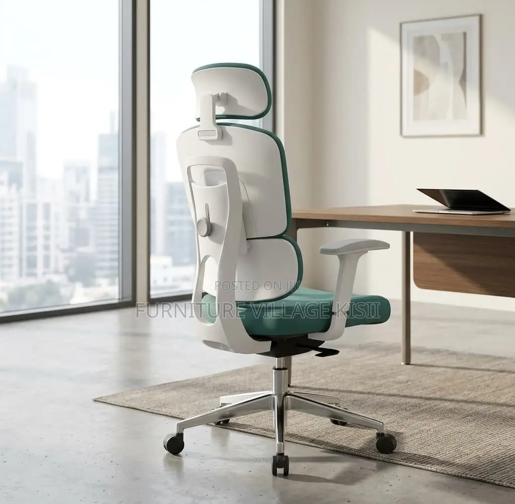 Office Chair; Green Orthopedic Office Seat