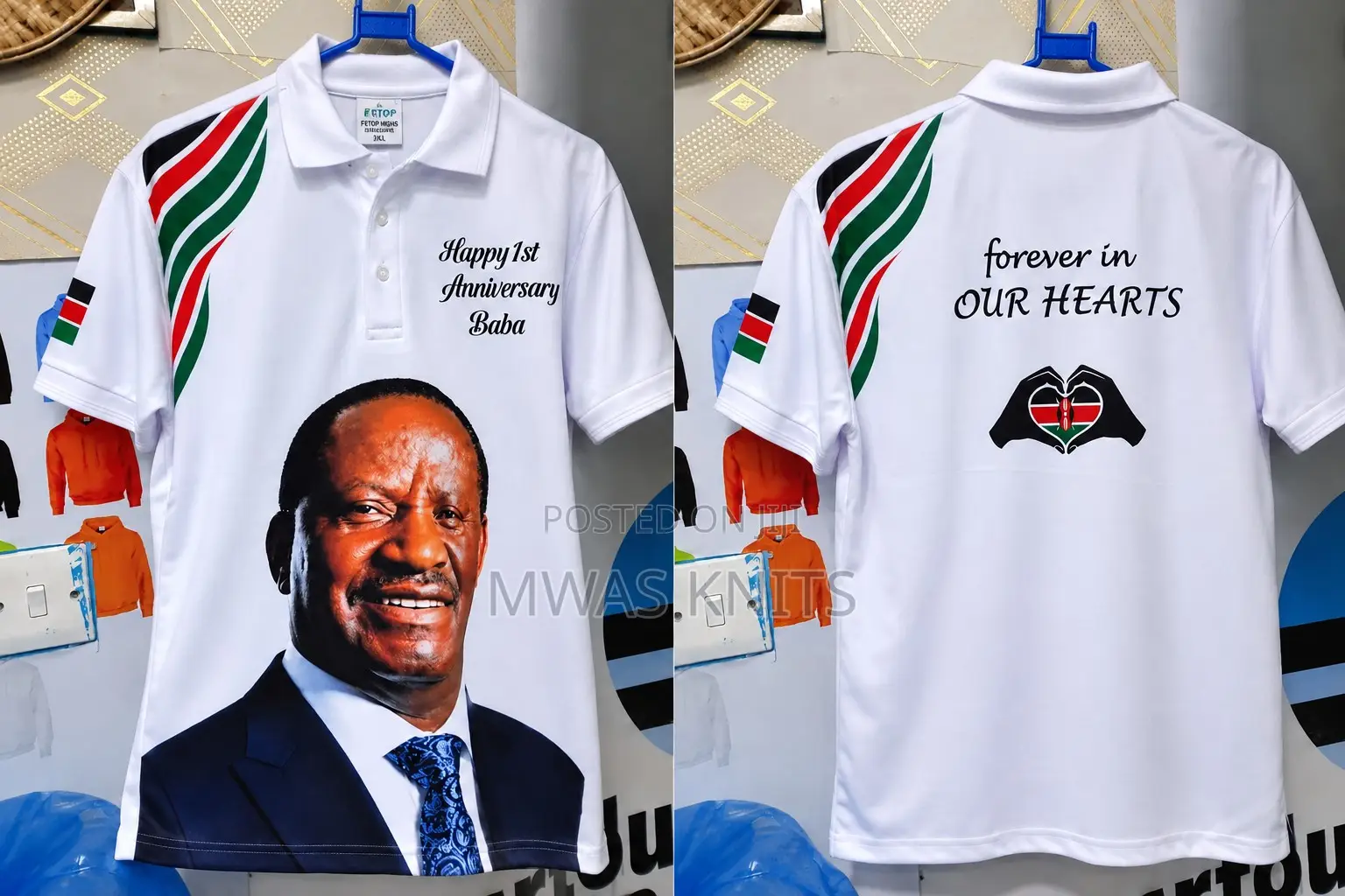 Raila Odinga Memorial Polo Shirt White – Anniversary Design