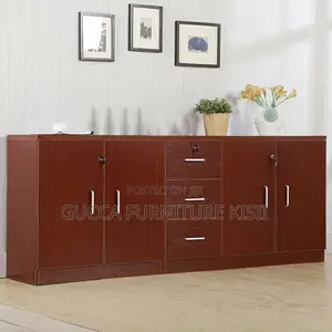 6-Door Credenza Cabinet With Drawers