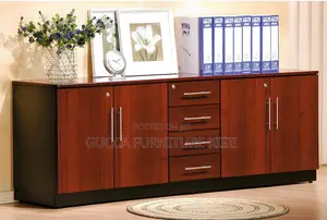 6-Door Credenza Cabinet With Drawers