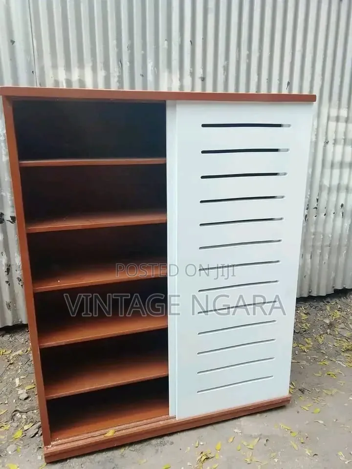 Mordern White Brown Wooden Shoerack