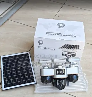 3 Rotating Triple Lens 4G Simcard Solar Powered PTZ Camera Streetlight