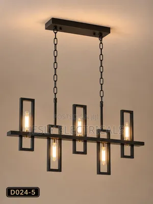 5-Light Farmhouse Modern Linear Island Chandelier